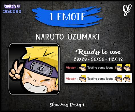 Naruto Uzumaki Emote Manga Twitch Discord Etsy