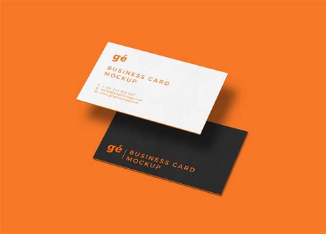 You can't use such type of business card in case you have a long name, or horizontal logo or long company name. Free Floating Business Cards Mockup (PSD)