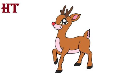 How To Draw Rudolph Step By Step Easy Animal Drawings Drawings Easy