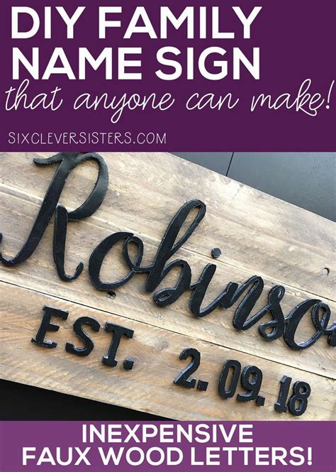 Custom made cottage house name/house number wooden plaques and signs. DIY Family Name Sign that Anyone Can Make! - Six Clever ...