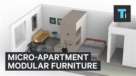 Micro-apartment modular furniture - YouTube