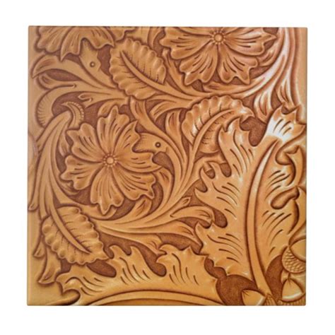 Rustic Country Southwest Style Western Leather Ceramic Tile
