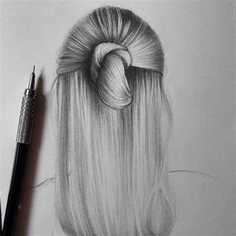 Hair Study Portrait Drawings Realistic Hair Drawing