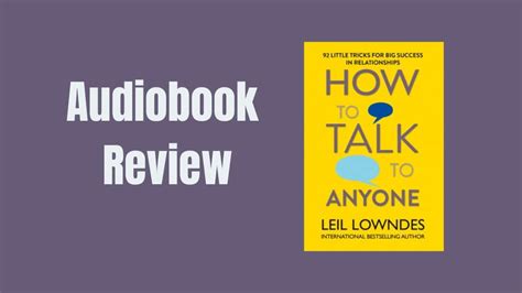 how to talk to anyone by leil lowndes audiobook review
