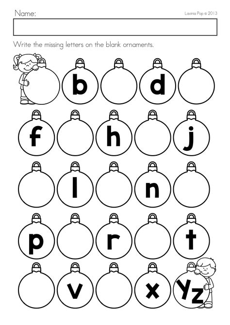 Christmas Alphabet Worksheet Kindergarten