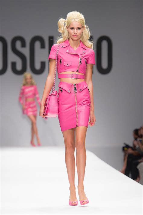 Bimbo Uniforms Set Moschino Think Pink Leather Set Pink Bimbo Academy