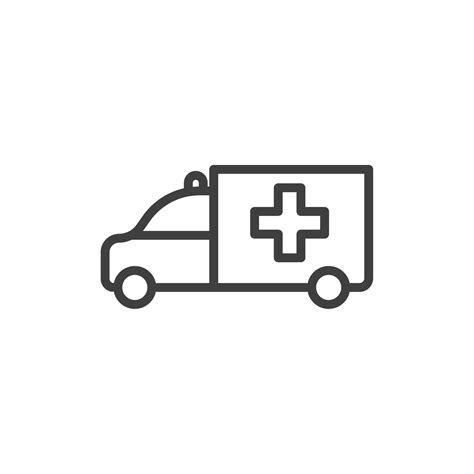 Vector Sign Of The Ambulance Truck Symbol Is Isolated On A White