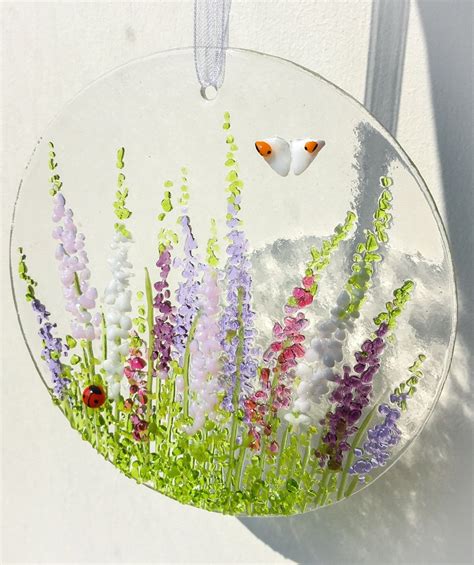 Diy Fused Glass Art Craft Kit Wild Foxgloves By North Etsy Uk Glass Butterfly Glass Flowers