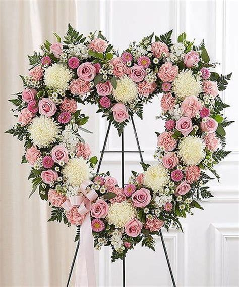 Always Remember Floral Heart Wreath Pink Funeral Flower