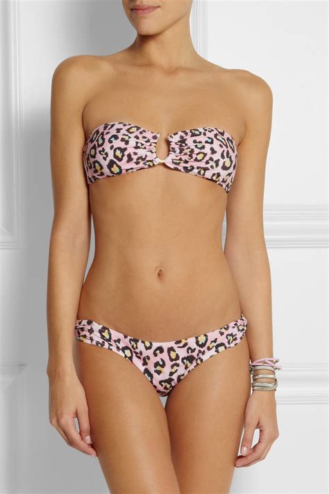 Lyst Matthew Williamson Leopardprint Bandeau Bikini In Pink
