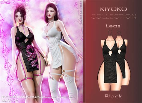 Second Life Marketplace Masoom Kiyoko Dress Black Soft Thighs