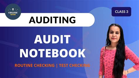 Audit Notebook Contents Of Audit Notebook Routine Checking And Test
