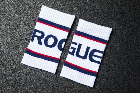 Rogue Wrist Bands White Blue Red Rogue Fitness Europe