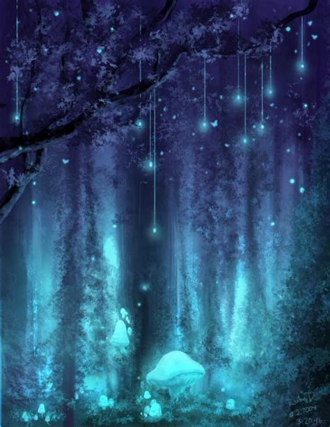 The Tangled Wood Blue Forest Magical Light Fairy Woods Glow