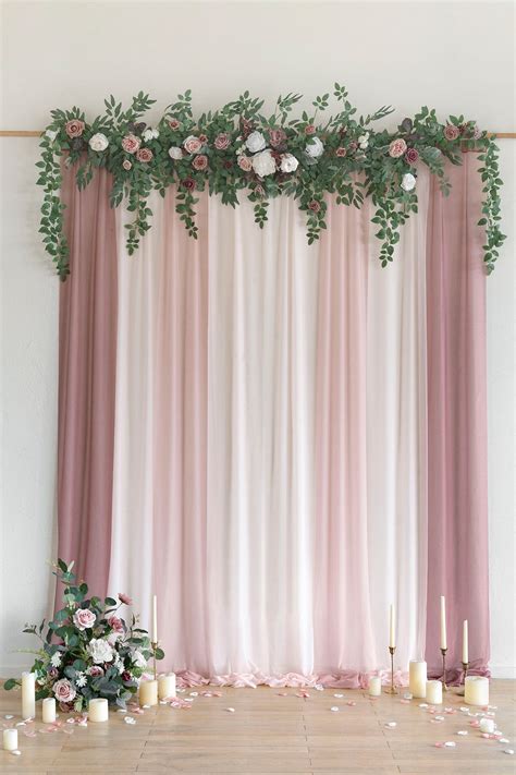 65ft Flower Garland With Hanging Rose Leaves For Ceremony Backdrop