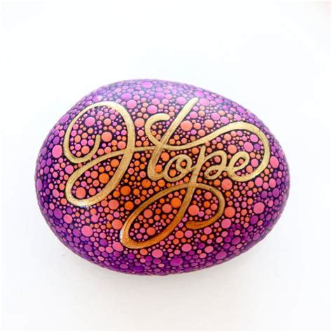 Inspirational Word Hope Stone Painted Rock Written On Stone Series