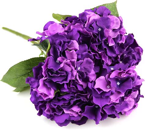 dark purple hydrangea silk flowers 5 stems deep purple artificial silk hydrangea flowers