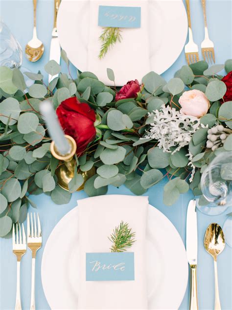 romantic cranberry dusty blue wedding inspiration