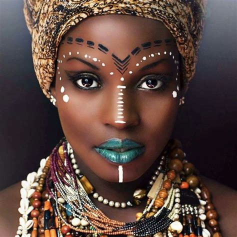 Pin De Spectrumdragon Em Beauté Afro Maquiagem Tribal Africano