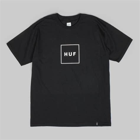 Huf Box Logo Ss T Shirt Black Huf Tees