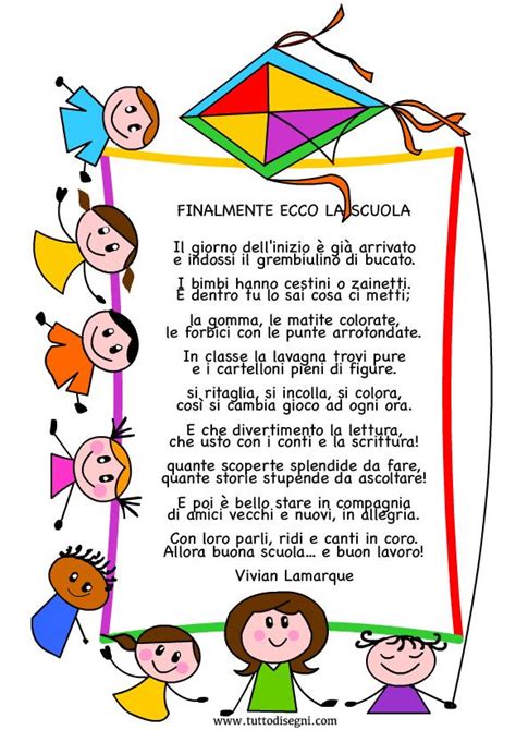 Filastrocca Inizio Scuola2 Italian Vocabulary Italian Language Art N