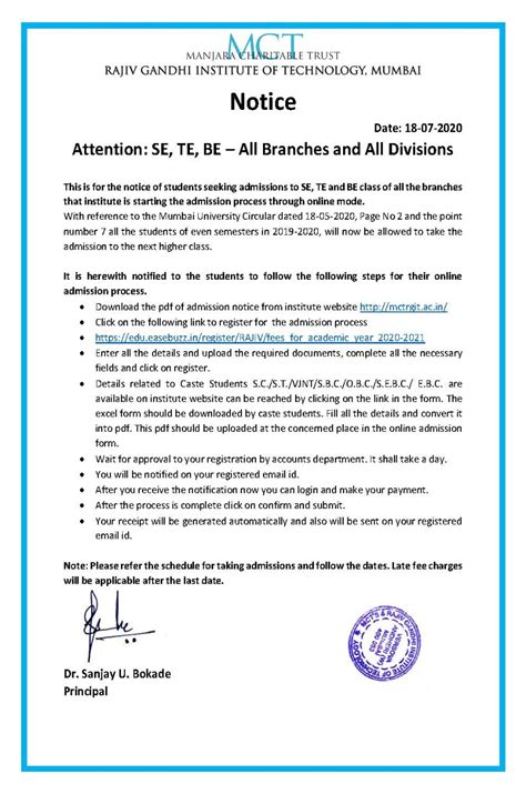 Keep up to date with all things uop class of dpt 2021 related! Instrumentation Engineering,MCT's RGIT,Mumbai: Notice regarding Admission for academic year 2020 ...