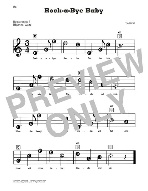 Rock A Bye Baby Sheet Music Traditional E Z Play Today