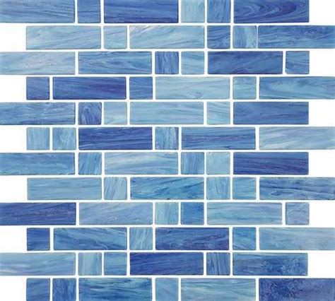 Glass Mosaic Tile Water Art Shallow Blue Mix Glass Mosaic Tiles