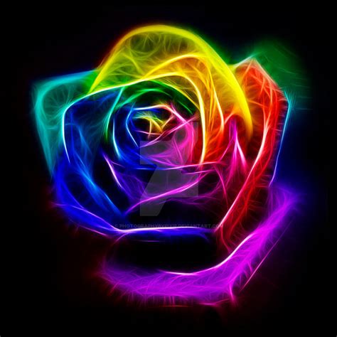 Rainbow Fractal Art Rose By Photographybypixie On Deviantart