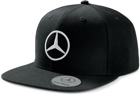 Buy Mercedes Benz Mens Black Flat Brim Snapback Hat Cap At
