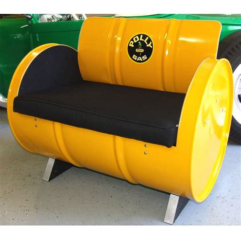 Drum Barrel Yellow Metal Chair 55 Gallon Steel Drum Barrel Furniture