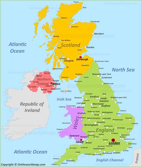 Map Of Uk Towns And Cities
