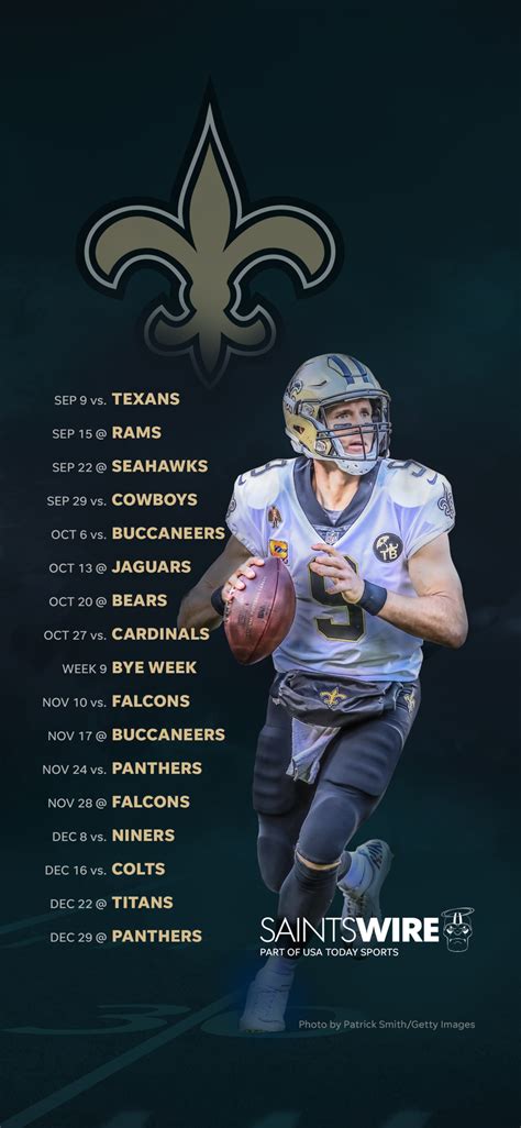 2019 New Orleans Saints Schedule Downloadable Wallpaper