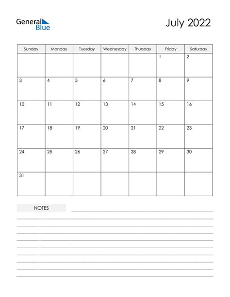July 2022 Calendar Pdf Word Excel