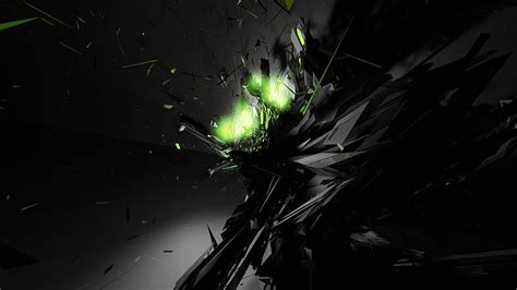 5 Black And Green Abstract Black And Green Shards Hd Wallpaper Pxfuel