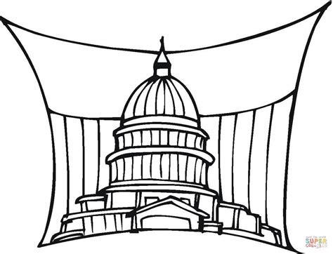 Capitol US Government building In Washington coloring page | Free