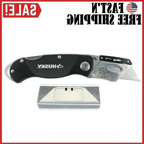 Husky Compact Retractable Sliding Utility Knife Razor Blade