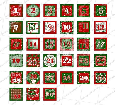 Advent Calendar Numbers Template Printable Advent Calendar Printable