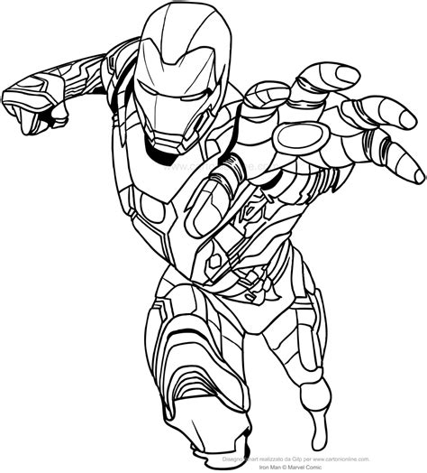 Dibujo De Iron Man Con Mano Frontal Para Colorear