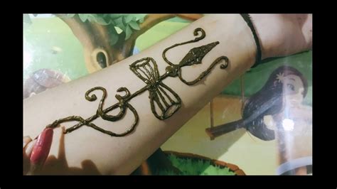 Om Trishul Tattoo Simple Mehndi Art How To Make Mahadev Trishul