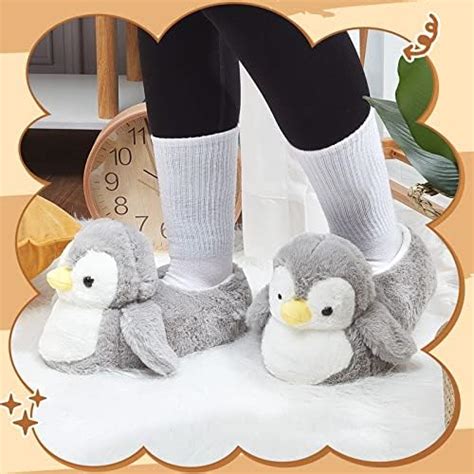 Womens Cute Animal Slippers Novelty Cozy Fuzzy Slippers
