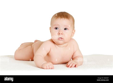 Baby Girl Lying Face Down Position Stock Photo Alamy