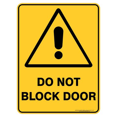Do Not Block Door Buy Now Discount Safety Signs Australia
