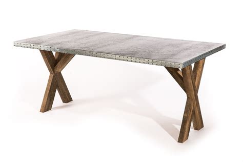 Taking a cast off 30.00 table, i used a picture of a pottery barn coffee table as inspiration to create a faux zinc finish for the top for the coffee table. Buy Custom Made Zinc Table Zinc Dining Table - The ...