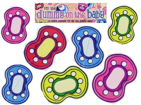 Pin The Dummy Pacifier Game Baby Shower Party Neutral 12 Players Extra