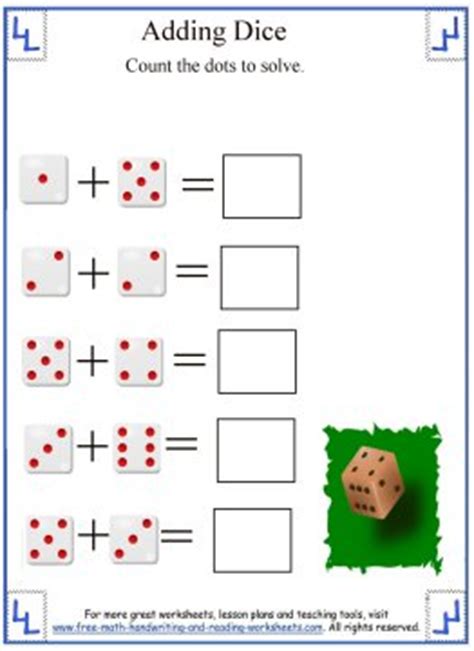 Just roll your dice, use snap cubes, block, or legos to build the number on each dice, and then add the blocks up to write the total in the bottom square. Math Addition Worksheets:Adding Dice