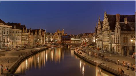 Ghent Belgium By Night Europe