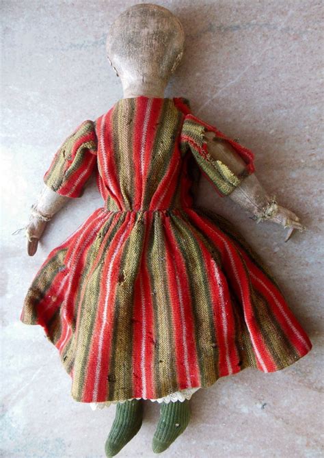 Antique 19c 23 Oil Cloth Painted Folk Art Rag Doll Izannah Style Ears Orig Garb Ebay Doll