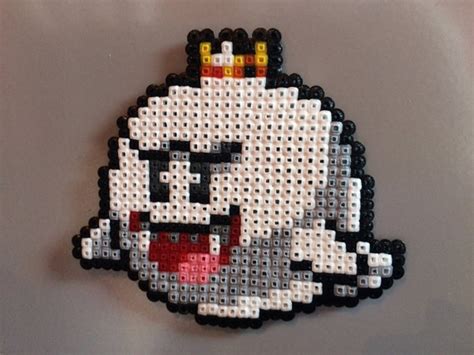 King Boo From Super Mario Pixel Art Bead Magnet