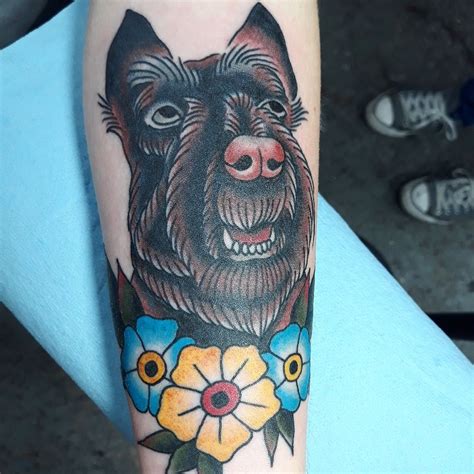 See more ideas about tattoos, body art tattoos, tattoos for daughters. Fresh ink. #scottiedog #scottishterrier #traditionaltattoo ...